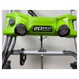 Excellent Condition Greenworks 20" 13 amp Corded Electric Snow Thrower (extension cord not included)