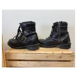Well Broke in Black Harley Davidson Boots (Believe to be size 11 to 12, tag is worn out)