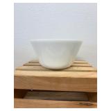 Mid-Century 8" Federal Milk Glass Bowl With Advertizement Nelson Implement & Chevrolet Milnor, ND Since 1948