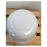 Mid-Century 8" Federal Milk Glass Bowl With Advertizement Nelson Implement & Chevrolet Milnor, ND Since 1948