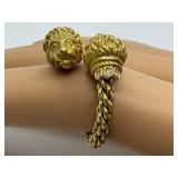 18K Yellow Gold Bypass Ring / Lion Head Bypass Figurine