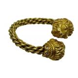 18K Yellow Gold Bypass Ring / Lion Head Bypass Figurine