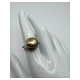 Elegant 18K White Gold Baroque Pearl Ring
