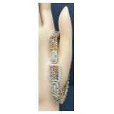 Absolutely Stunning 14K Gold Multi-Color Sapphire and Diamond Bracelet - Includes Estimated Resale & Gemological Report