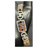 Absolutely Stunning 14K Gold Multi-Color Sapphire and Diamond Bracelet - Includes Estimated Resale & Gemological Report