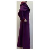 Saint Laurent 1970s Purple Wool Maxi Coat with Velvet Collar and Cuffs-Size 38