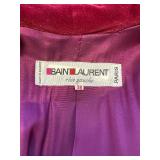 Saint Laurent 1970s Purple Wool Maxi Coat with Velvet Collar and Cuffs-Size 38