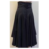 Matsuda Wool Layered Black Skirt, Size 25 Waist, 32 Inch Length