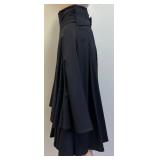 Matsuda Wool Layered Black Skirt, Size 25 Waist, 32 Inch Length