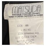 Matsuda Wool Layered Black Skirt, Size 25 Waist, 32 Inch Length