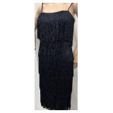 Vintage Bill Blass Black Fringe Cocktail Dress Size 6