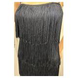 Vintage Bill Blass Black Fringe Cocktail Dress Size 6