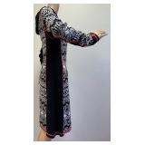 Krimson Klover Hooded Knit Dress with Pattern and Zipper Pockets