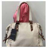 Lodis San Tropez Satchel Genuine Leather in Sand and Chestnut - New with tags