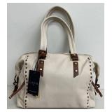 Lodis San Tropez Satchel Genuine Leather in Sand and Chestnut - New with tags