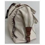 Lodis San Tropez Satchel Genuine Leather in Sand and Chestnut - New with tags