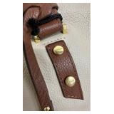 Lodis San Tropez Satchel Genuine Leather in Sand and Chestnut - New with tags