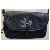 Marc by Marc Jacobs Black Leather Crossbody Bag with Silver Bird Accent