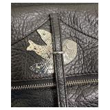 Marc by Marc Jacobs Black Leather Crossbody Bag with Silver Bird Accent