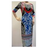 Alice + Olivia Floral Print Maxi Dress Size 12 with 3/4 Sleeve