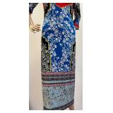 Alice + Olivia Floral Print Maxi Dress Size 12 with 3/4 Sleeve
