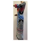 Alice + Olivia Floral Print Maxi Dress Size 12 with 3/4 Sleeve