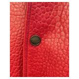 Wu Wear Red Leather Varsity Jacket Men
