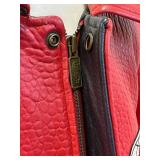 Wu Wear Red Leather Varsity Jacket Men