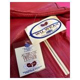 Wu Wear Red Leather Varsity Jacket Men