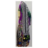 Atelier Gianni Versace Long Sleeve Dress with Graphic Print and Pleated Skirt