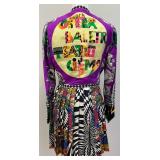 Atelier Gianni Versace Long Sleeve Dress with Graphic Print and Pleated Skirt