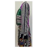 Atelier Gianni Versace Long Sleeve Dress with Graphic Print and Pleated Skirt