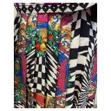 Atelier Gianni Versace Long Sleeve Dress with Graphic Print and Pleated Skirt
