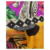 Atelier Gianni Versace Long Sleeve Dress with Graphic Print and Pleated Skirt