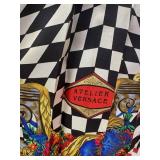 Atelier Gianni Versace Long Sleeve Dress with Graphic Print and Pleated Skirt