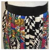 Atelier Gianni Versace Long Sleeve Dress with Graphic Print and Pleated Skirt