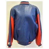 Starter Athletics Blue/Red Leather Varsity Jacket-Size XL