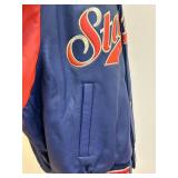 Starter Athletics Blue/Red Leather Varsity Jacket-Size XL