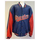 Starter Athletics Blue/Red Leather Varsity Jacket-Size XL