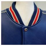 Starter Athletics Blue/Red Leather Varsity Jacket-Size XL