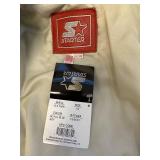 Starter Athletics Blue/Red Leather Varsity Jacket-Size XL