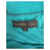 Ranna Gill Beaded Maxi Dress Turquoise and Gray Size S
