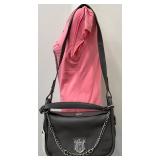 JW Hulme Grey Leather Shoulder Bag with Chain Detail- New with tags