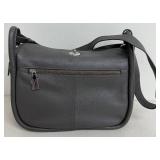 JW Hulme Grey Leather Shoulder Bag with Chain Detail- New with tags