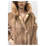 Elegante Paris New York 35 Inch Fur Coat with Monogram Lining