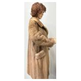 Elegante Paris New York 35 Inch Fur Coat with Monogram Lining