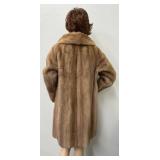 Elegante Paris New York 35 Inch Fur Coat with Monogram Lining