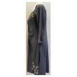 JW Los Angeles Gray Cotton Dress with Butterfly Embroidery, Size S