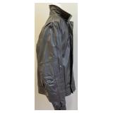 Clipper Mist Grey Leather Jacket Size 42 X-Tall