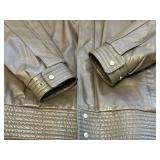 Clipper Mist Grey Leather Jacket Size 42 X-Tall